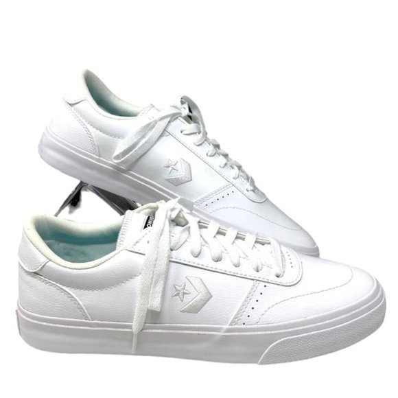 Converse Other - Converse Boulevard OX Low Top White Men’s Leather Casual Sneakers Size 170428C